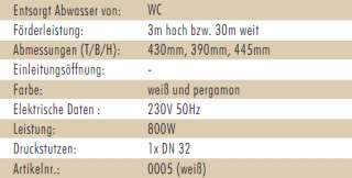 SFA SANIBROY Stand WC mit Hebeanlage SANICOMPACT 43  