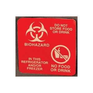 BSLM RED Part# BSLM RED   Magnet Biohazard Refrigerator 4x4 Red Ea By 