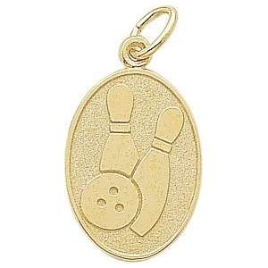    Rembrandt Charms Bowling Charm, Gold Plated Silver Jewelry