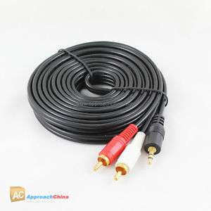 5mm to 2 RCA male Stereo Audio Adapter 15FT Cable  