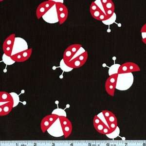  44 Wide 21 Wale Corduroy Ladybugs Tomato Fabric By The 