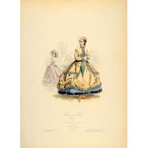  1870 France Woman Fashion Dress Second French Empire 