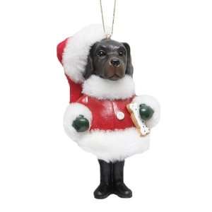 Rottweiler Santa Ornament With Dangling Legs 