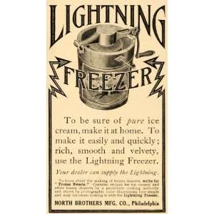  1909 Ad Lightning Freezer Frozen Sweets Ice Cream North 