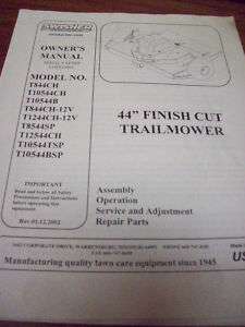 Swisher Owners Manual  44finish cut trailmower  