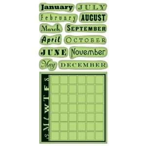  Rubber Stamps That Cling, Month Data Calendar Arts, Crafts & Sewing
