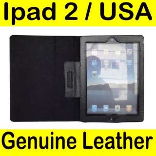 BLACK LEATHER SMART COVER CASE FOR APPLE IPAD 2 WIFI 3G  