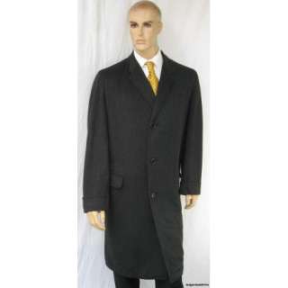 Hickey Freeman $895 Mens 42 L 42L Coat Charcoal Formal Winter Overcoat 