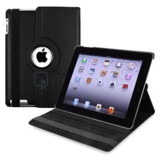 Black 360° Rotating Magnetic PU Leather Case Cover Stand For New iPad 