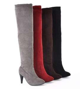 Womens Faux Suede Stretchy High Heel Knee Boots Fashion Shoes US All 