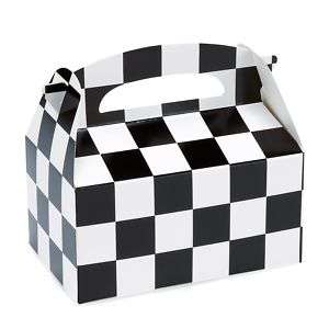 Empty Checkered Party Favor Boxes for Hot Wheels, Nascar, Mario Kart 