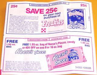 This is for a 1987 Freakies Cereal 25 cents coupon, in as pictured 