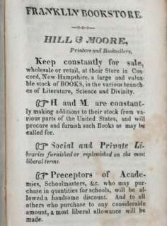 Rare Scottish Text 1821. Concord, New Hampshire. Blair  