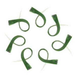 18 6pcs Remy Clip in Human Hair Extension #Green 25g  