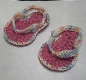 Crocheted Baby Flip Flop Sandals Booties  