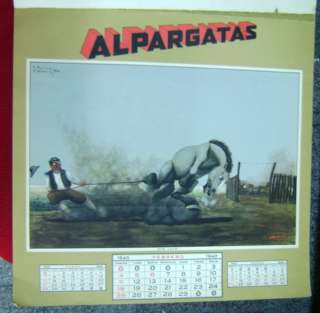 Molina Campos Argentina Alpargatas Calendar Gauchos 40  