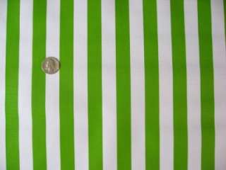 LIME GREEN CABANA STRIPE VINYL OILCLOTH SEW FABRIC BTY  