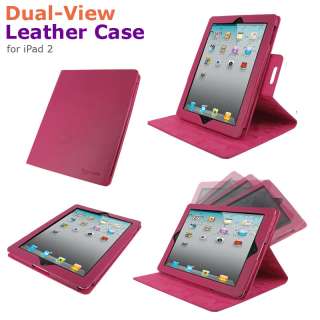 rooCASE Dual View Leather Folio Case Stand Cover for iPad 2  