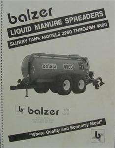 Balzer Manure Spreaders Operators & Parts Manual  
