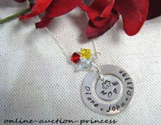 MOMMY Mom AUTISM Sterling Silver Washer Double Stamped Personalized 
