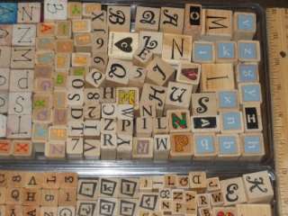   + ASSORTED WOOD MOUNTED ALPHABET LETTERS RUBBER STAMPS (LOT H)  