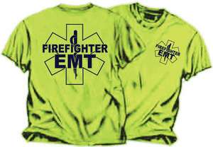 Firefighter/EMT Duty Safety GreenT Shirt  