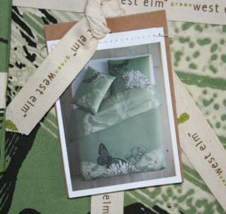 west elm Organic Butterfly Collage Duvet Cover 2 Shams Full Queen 