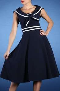 Stop Staring Navy n White Sailor Dress NWT 1940s Vintage Style Pinup 