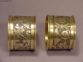 Pair Antique 800 Continental Silver Gilt Napkin Rings  