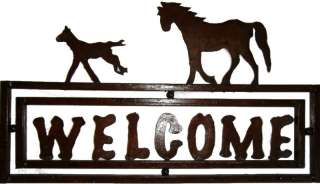 Western Cowboy Metal Rustic Welcome Sign  