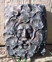 plaster concrete plastic leafman garden face mold  