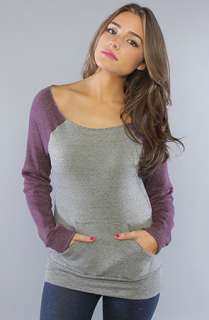 Alternative Apparel The Maniac Colorblock Pullover in Prune 