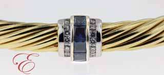 David Yurman 18K yellow gold Sapphire Diamond Bracelet  