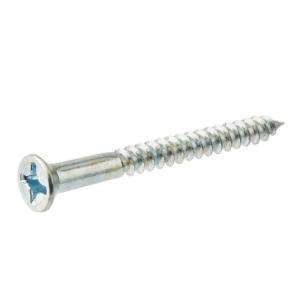   Plated #14 x 2 1/2 in. Flat Head Phillips Drive Wood Screw (25 Pieces