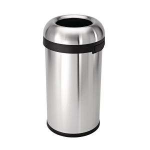 simplehuman 60 lt. Bullet Open Trash Can in Brushed Stainless Steel 