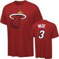 Dwyane Wade Big & Tall Miami Heat Red Name and Number T Shirt