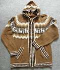 NWOT ~ PERU Hooded Sweater Alpaca & Wool Llama Design full zipper 