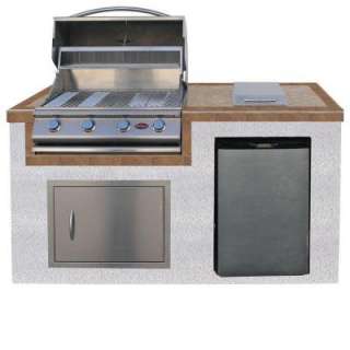 ft. Pavilion Stainless Steel Gas Barbecue Grill Island 60,000 BTU 4 