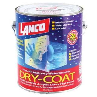 Lanco Dry Coat 1 Gallon Flat Latex Deep Base Waterproofing Paint DC478 