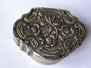 Antique Ottoman Turkish silver snuff box.Hand hammered  