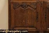 Country French Carved Oak 1910 Antique Vasselier or Pewter Cupboard 