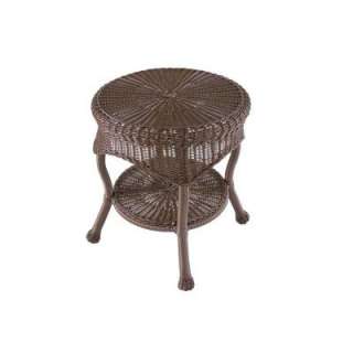   Brown All Weather Wicker Patio End Table 310106 