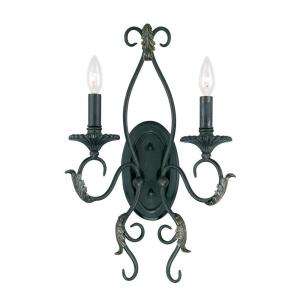 World Imports Angela Collection 2 Light Wrought Iron Wall Sconce 