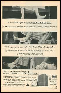 1951 vintage ad for Perfection Home Heaters  