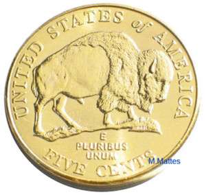 cent USA WESTWARD JOURNEY NICKEL Bison vergoldet  