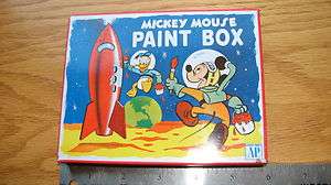 Older Mickey Mouse Paint Box  rocket ship  