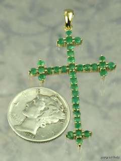 PREVIOUSLY OWNED 10K YELLOW GOLD & EMERALD CROSS PENDANT  