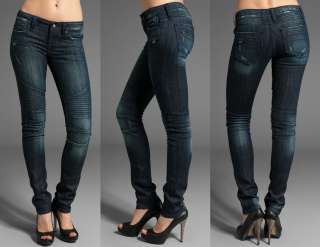 NEW Rock Revival Sheryl Moto Stretch Skinny Jeans Rinse  