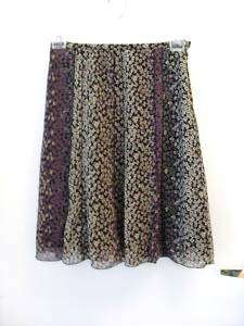 Purple Floral Print Flared Skirt ~ ALLISON TAYLOR ~Sz 6  