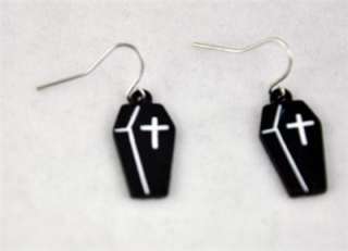 NEW COFFIN EARRINGS GOTHIC VAMP DEATHROCK WITCHY HORROR  